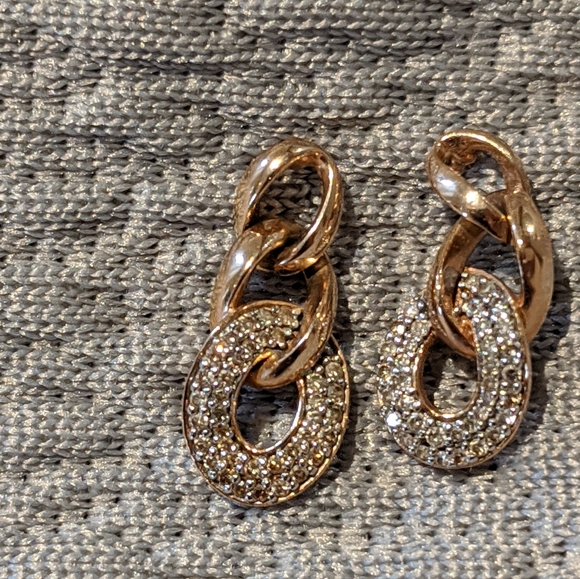 Rose gold earrings with diamonds - Picture 1 of 1